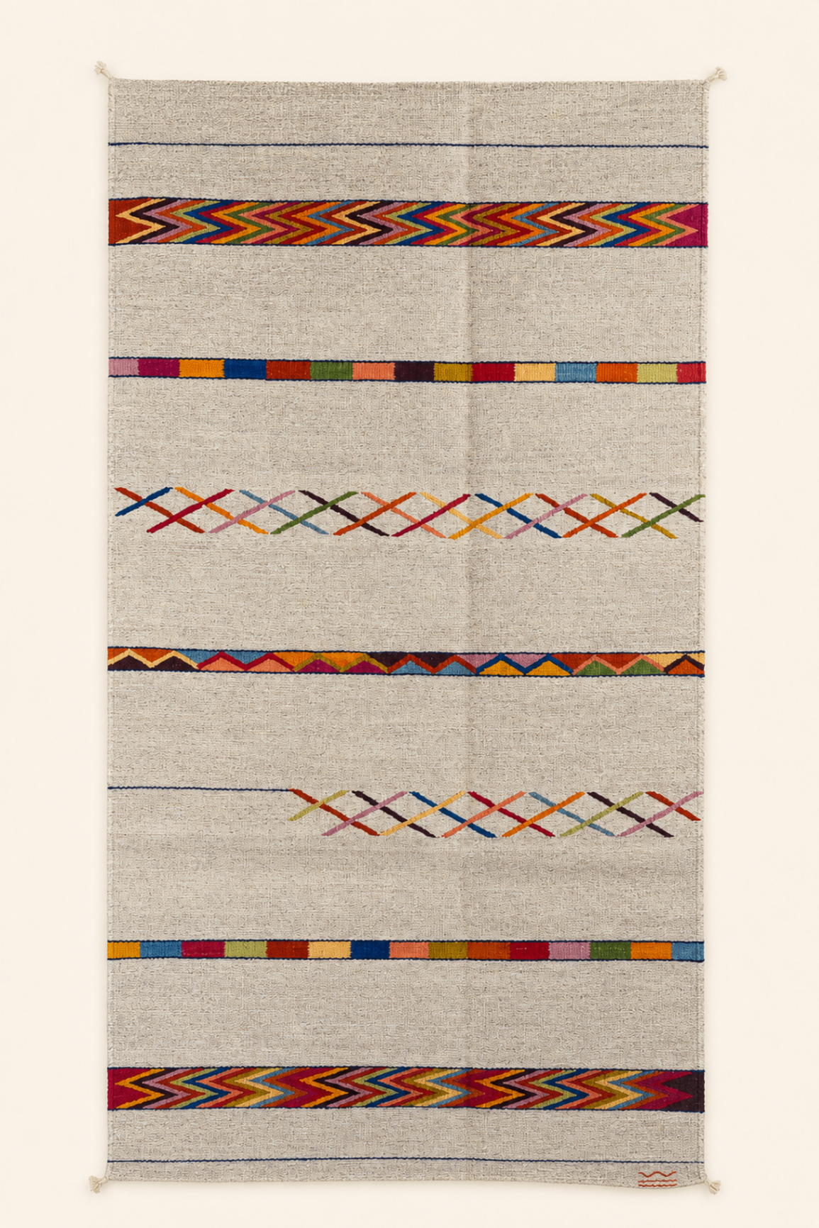 Bandas de Colores — handwoven Zapotec rug by Wilmer Vásquez Luis