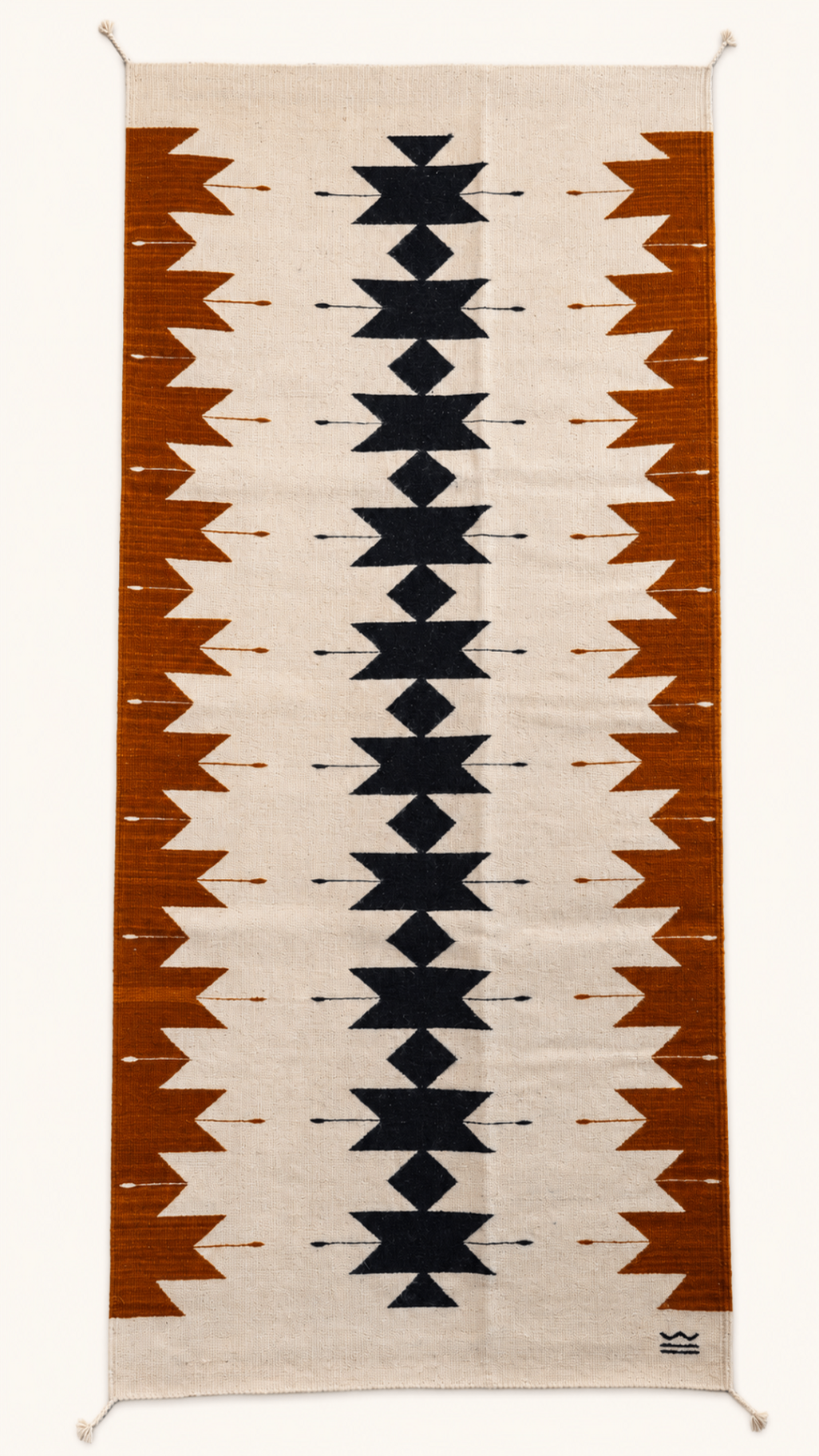 Flechas de Obsidiana — handwoven Zapotec rug by Wilmer Vásquez Luis