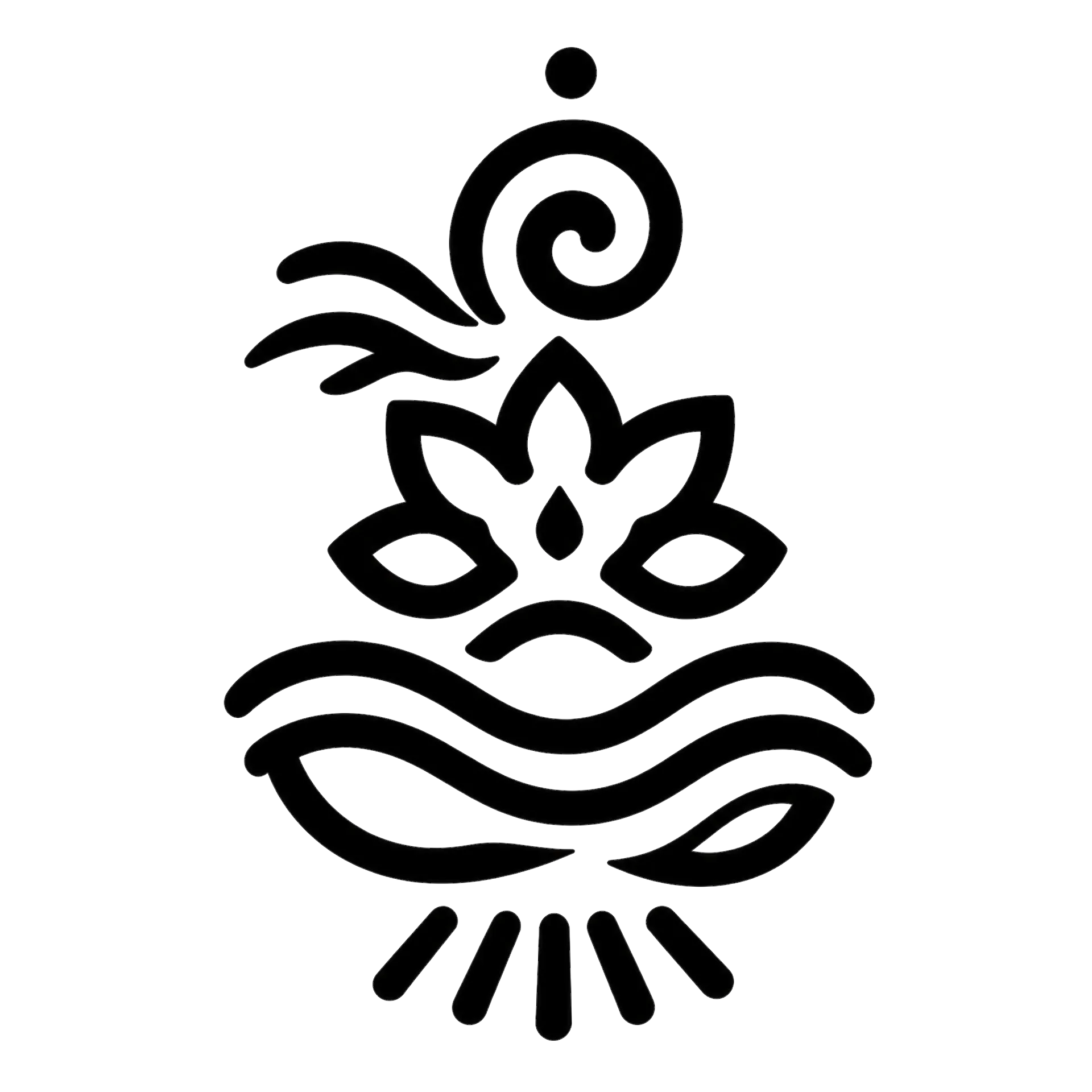 NISAYA brand mark — five elemental symbols